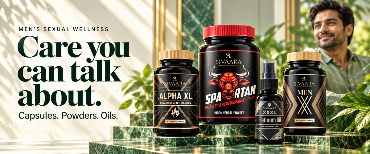 MEN’S SEXUAL WELLNESS Care you can talk about. Capsules. Powders. Oils.